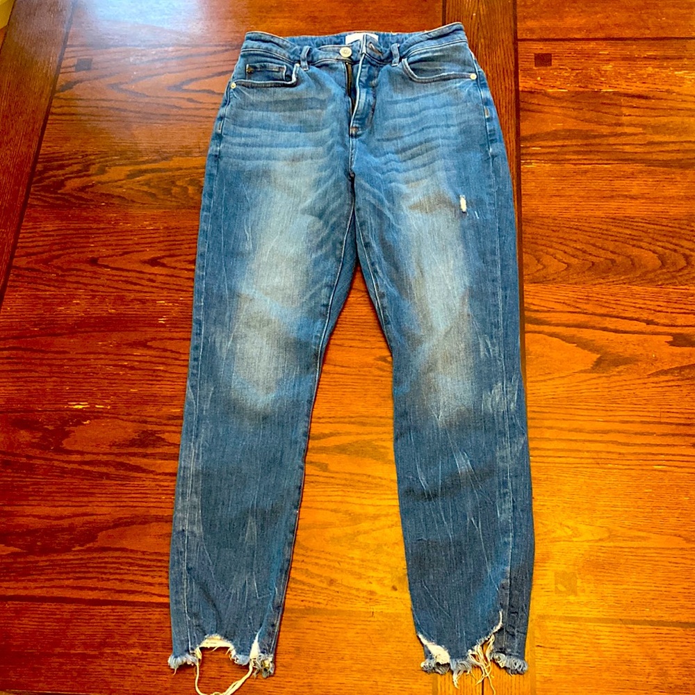 These are slightly distressed Loft jeans, they are a 2 in waist and 26 long.
